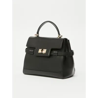 Max Mara Smooth Leather Handbag In Black