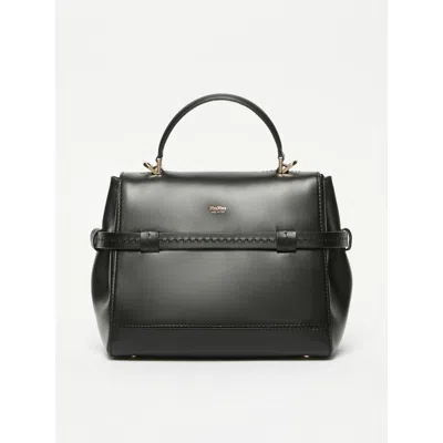 Max Mara Smooth Leather Handbag In Black