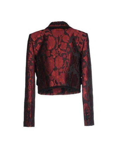 Shop Dolce & Gabbana Woman Suit Jacket Burgundy Size 4 Viscose, Acetate, Polyester, Silk, Cotton In Red