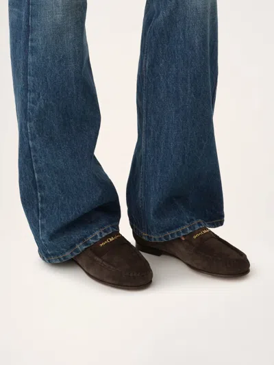 Chloé Chloe Women Dark Brown Suede Loafers In Brown