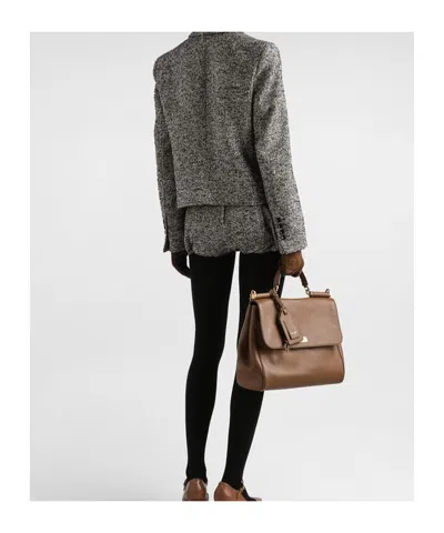 Dolce & Gabbana Single-breasted Jacket In Wool Blend Dot In Gray