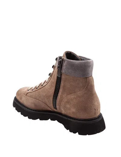 Doucal's Stivaletto Con Lacci In Camoscio Colore Torbias In Brown