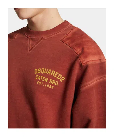 Dsquared2 Man Sweatshirt Rust Size M Cotton In Brown