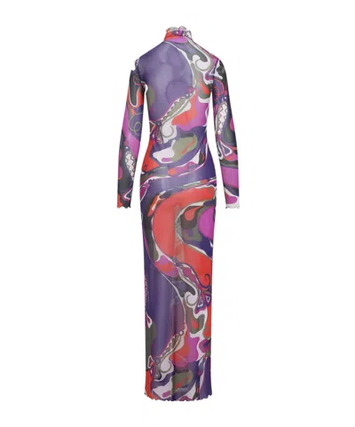 Pucci Orchid Print Dress In Multi