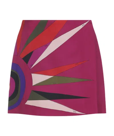 Pucci High Waist Mini Skirt With Graphic Print In Multi