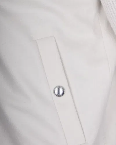 Eleventy Wool Jacket With High Collar And Ribbed Sleeves In White