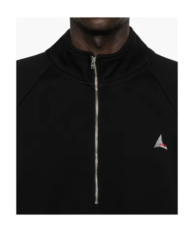 Roa Logo 490gsm Heavy Half Zip Clothing In Black