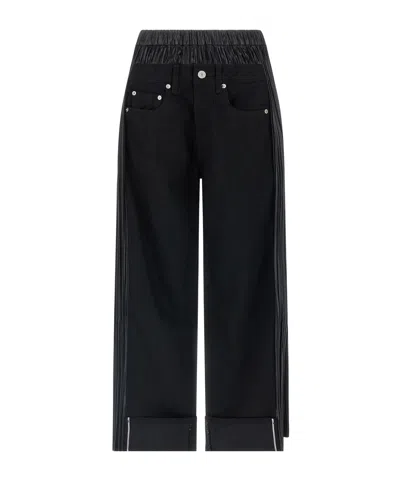 Junya Watanabe Logo-patch Panelled-design Cropped Jeans In Black