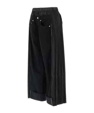 Junya Watanabe Logo-patch Panelled-design Cropped Jeans In Black