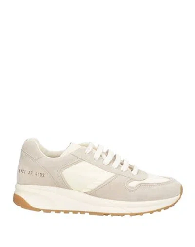 Common Projects Woman By  Woman Sneakers Ivory Size 8 Leather, Textile Fibers In White