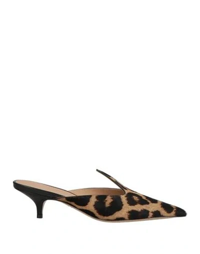Ferragamo Printed Calf Hair Dorye Mules In Animal Print