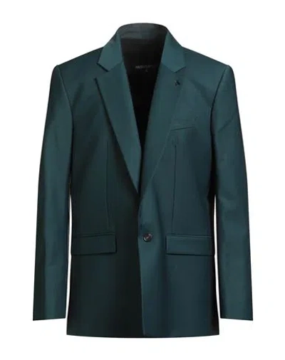 Patrizia Pepe Man Blazer Deep Teal Size 40 Polyester, Virgin Wool, Elastane In Green