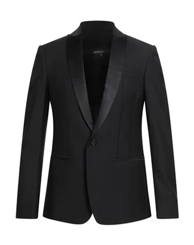 Patrizia Pepe Man Blazer Black Size 42 Polyester, Virgin Wool, Elastane In Black