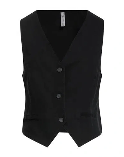 Tensione In Woman Tailored Vest Black Size L Cotton, Elastane In Black