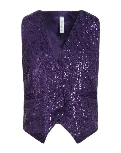 Tensione In Woman Tailored Vest Purple Size M Polyester In Blue
