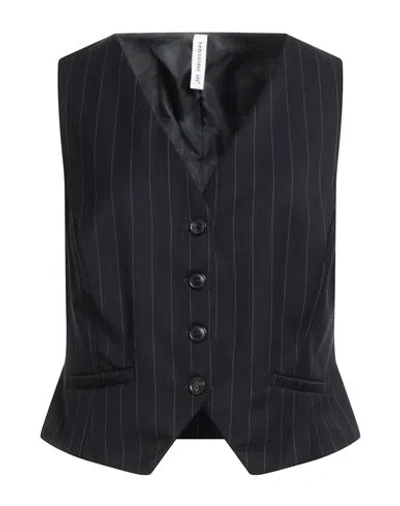 Tensione In Woman Tailored Vest Navy Size M Polyester, Viscose, Elastane In Black