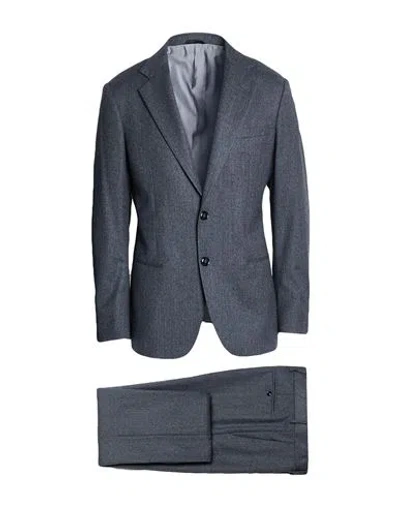 Giorgio Armani Man Suit Grey Size 42 Virgin Wool, Cashmere, Polyamide, Elastane In Blue