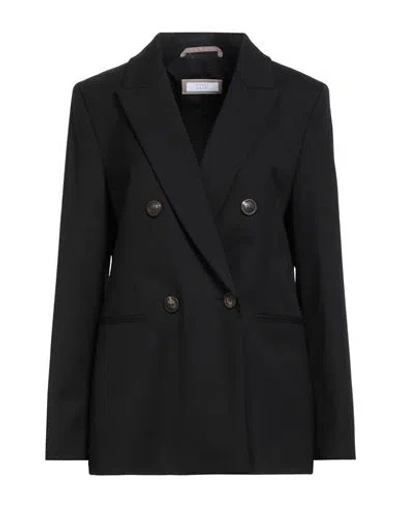 Peserico Easy Woman Blazer Black Size 6 Polyester, Virgin Wool, Elastane In Black
