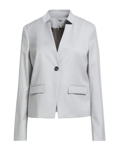 Camicettasnob Woman Blazer Light Grey Size 10 Polyester, Vinyon, Elastane In Gray