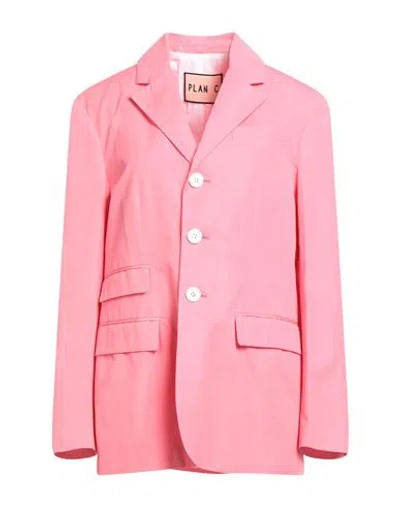 Plan C Gica Single-breasted Blazer In Pink