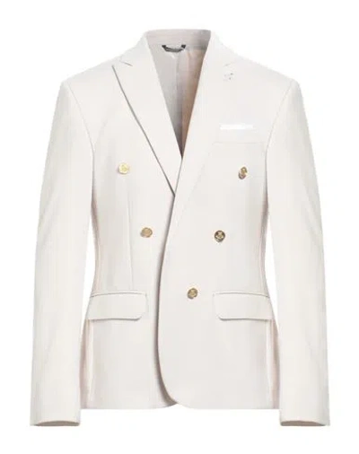 Daniele Alessandrini Man Blazer Cream Size 38 Polyester, Viscose, Elastane In White