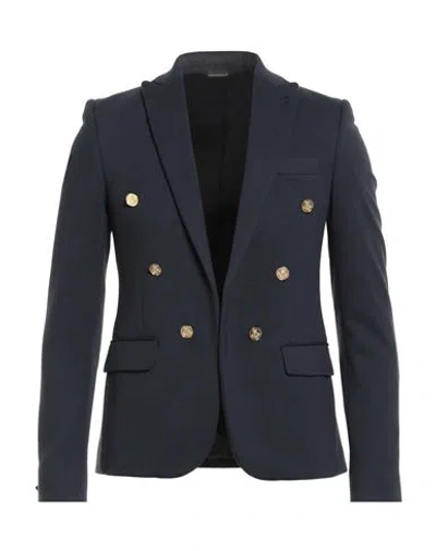 Daniele Alessandrini Man Blazer Navy Size 36 Polyester, Viscose, Elastane In Blue