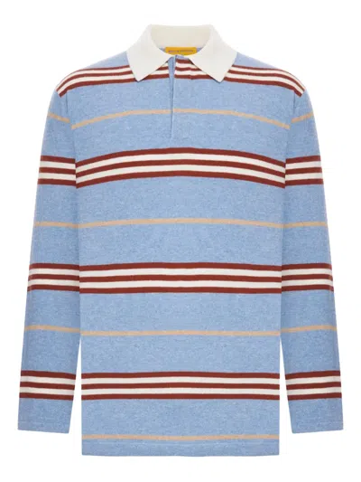 Guest In Residence Striped Polo In Blue