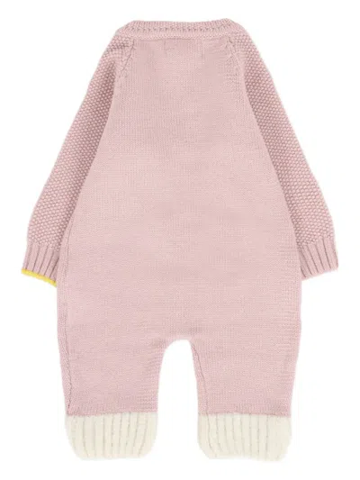 Gensami Button-fastening Knitted Romper In Pink