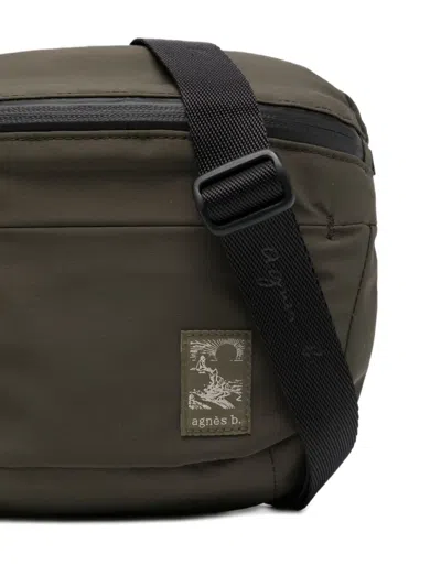 Agnès B. Logo-patched Messenger Bag In Green