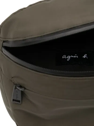 Agnès B. Logo-patched Messenger Bag In Green