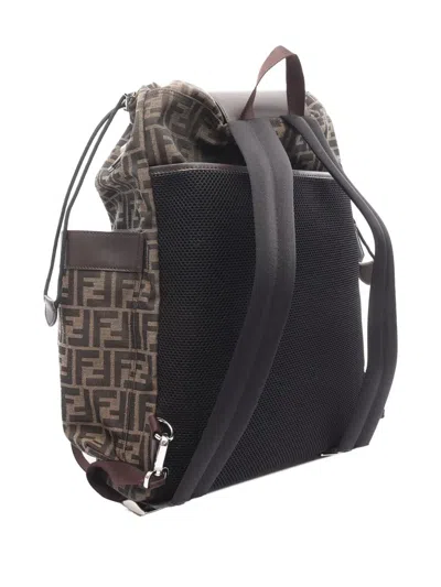 Pre-owned Fendi 2010-2025 Large Zucca Canvas Strike Backpack In Brown