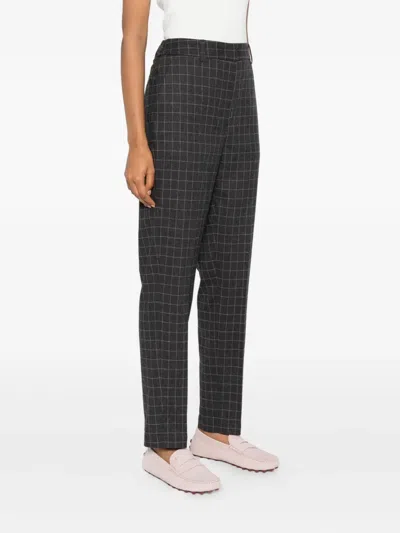 Niū Grid-pattern Straight Trousers In Gray