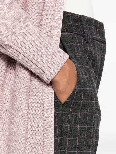 Niū Grid-pattern Straight Trousers In Gray