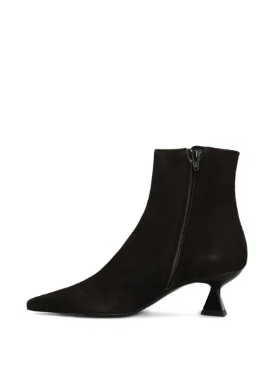 Roberto Festa Jina High Heels Ankle Boots In Dark Brown Suede In Brown