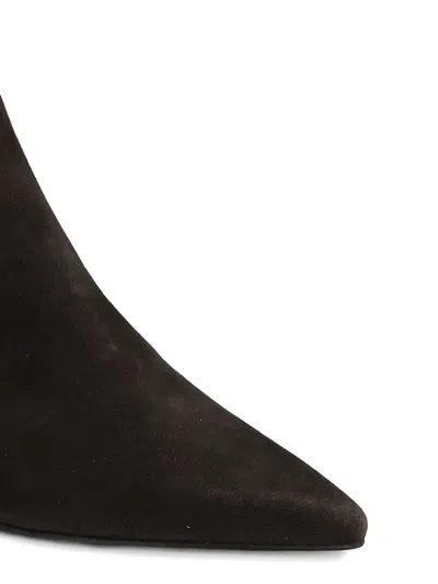 Roberto Festa Jina High Heels Ankle Boots In Dark Brown Suede In Brown