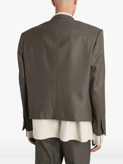 Entire Studios Book Blazer Blazer In Green Wool In Gray