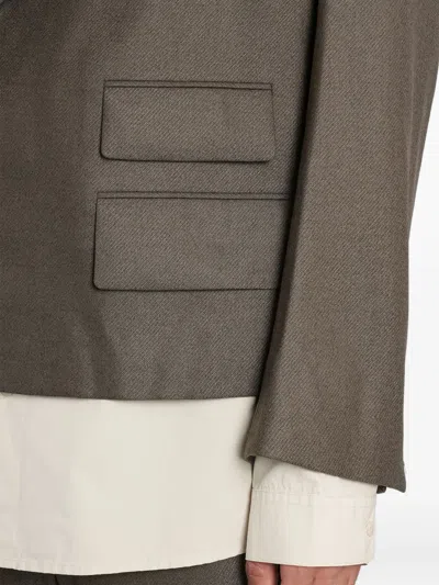 Entire Studios Book Blazer Blazer In Green Wool In Gray