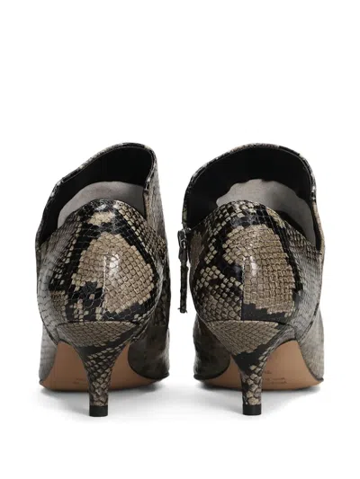 The Seller High Heels Ankle Boots In Python Print Leather In Neutral