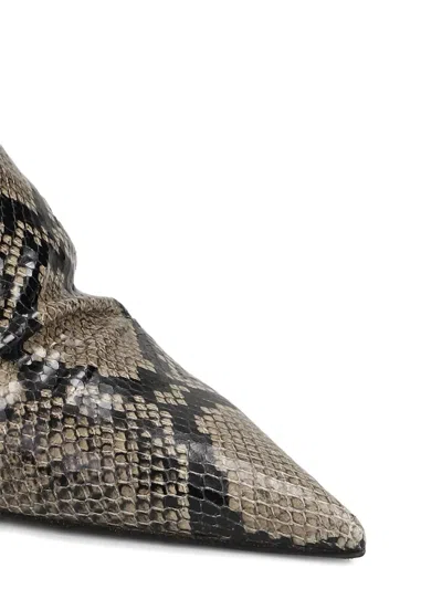 The Seller High Heels Ankle Boots In Python Print Leather In Neutral