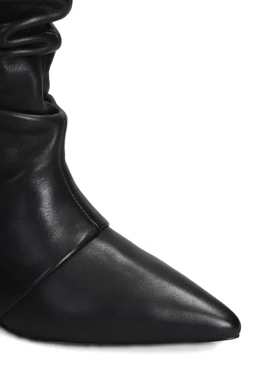 Ash Virgee High Heels Ankle Boots In Black Leather In Black