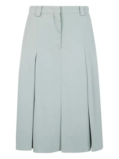 N°21 Crepe Sable Midi Skirt In Green