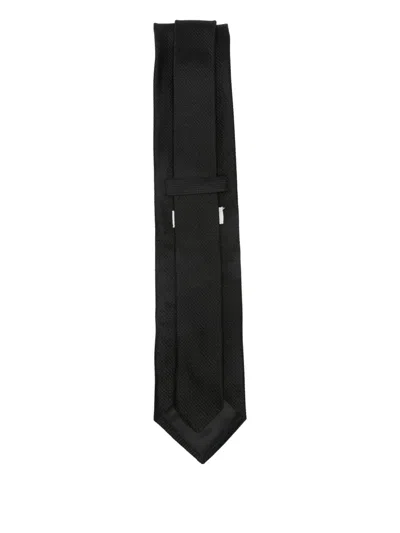Lanvin Textured Silk Tie In Black