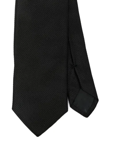 Lanvin Textured Silk Tie In Black