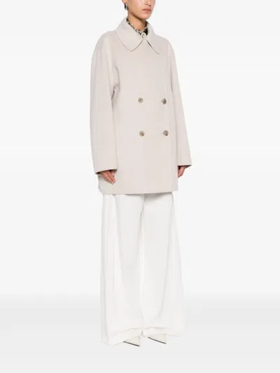 Iris Von Arnim Wool-cashmere Double-breasted Coat In Neutral