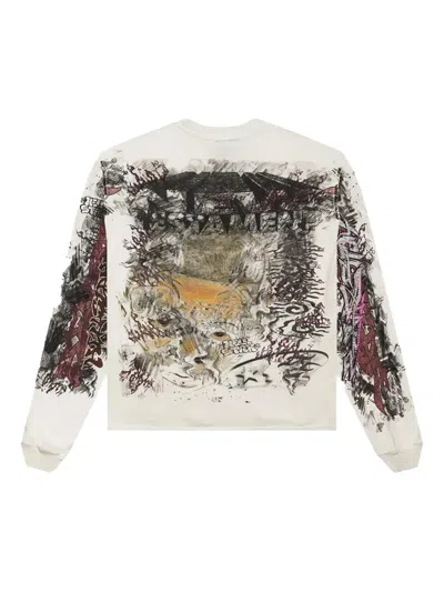 Hellstar Graffiti Long-sleeve T-shirt In White