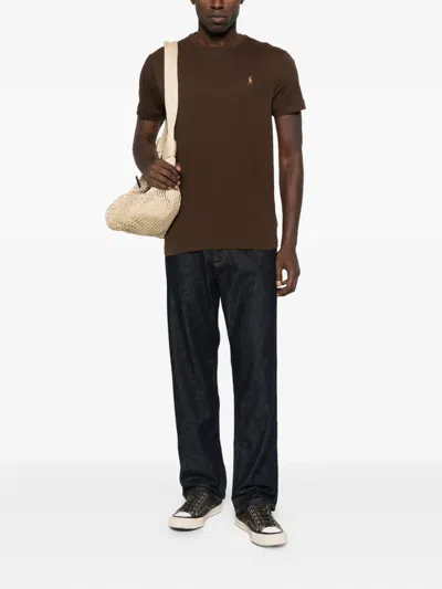 Polo Ralph Lauren Ralph Lauren Jersey Crewneck T-shirt In Brown