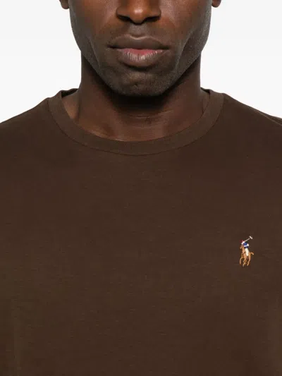 Polo Ralph Lauren Ralph Lauren Jersey Crewneck T-shirt In Brown