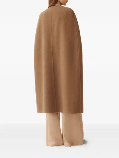 Fabiana Filippi Cape In Soft Double Chevron In Brown