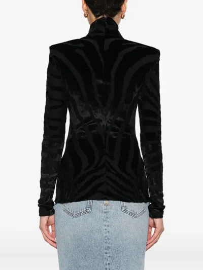 Balmain Zebra-print Top In Black