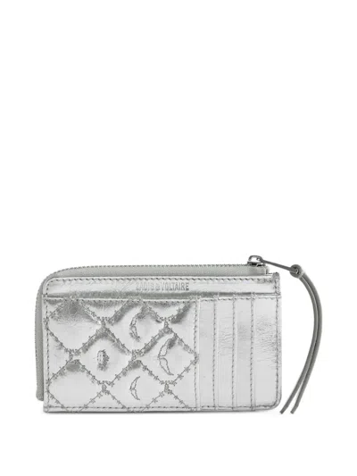 Zadig & Voltaire Diamond-pattern Wallet In Gray